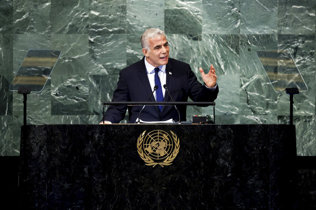 In Controversial UN Speech Israeli PM Lapid Calls For Two State   Ap22265622338542 