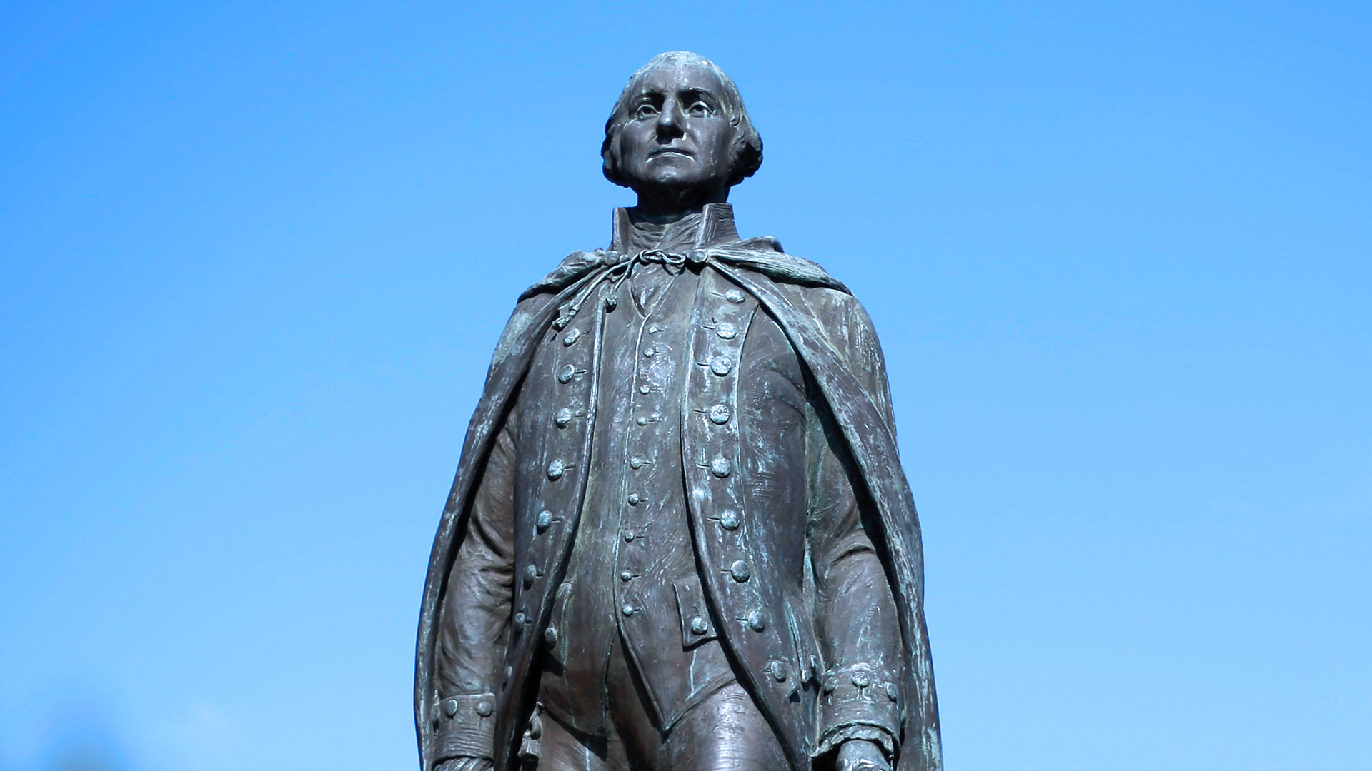 Washington Statue Torched with Flaming American Flag While Being