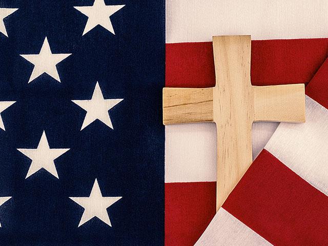 american flag cross