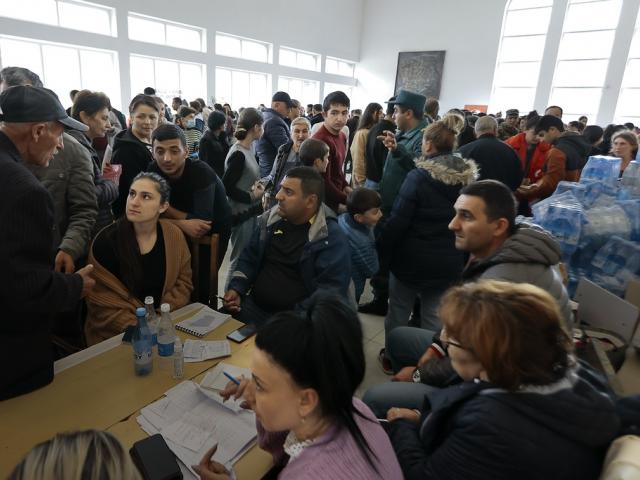 Thousands of Armenians have streamed out of Nagorno-Karabakh after the Azerbaijani military took over the Armenian territory last week. (AP Photo/Vasily Krestyaninov)