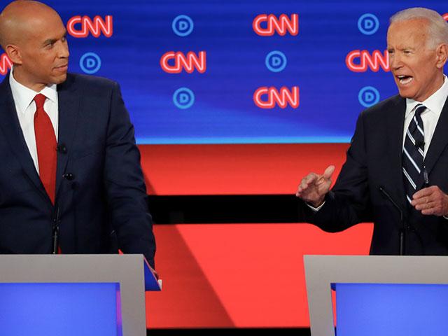 Booker and Biden at Democratic Debate