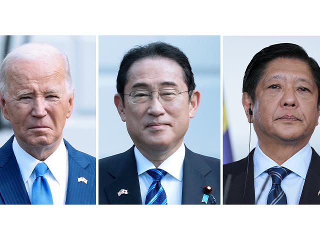 President Joe Biden, Japanese Prime Minister Fumio Kishida, and Philippine President Ferdinand Marcos Jr.  (AP Photos)