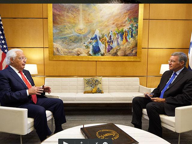 US Ambassador to Israel sits down with CBN News at the US embassy in Jerusalem. Photo credit: CBN News. Oct. 28, 2020. 