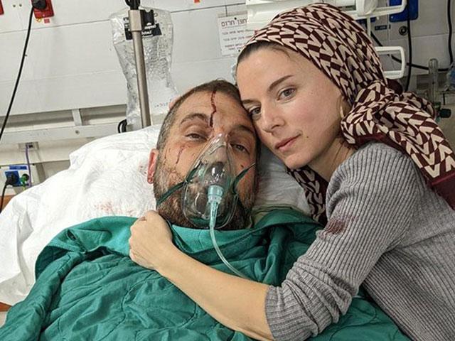 Former US Marine David Stern, a dual Israeli-American citizen, recovers in an Israeli hospital after he was shot in the head Sunday by a terrorist in the West Bank town of Huwara.
