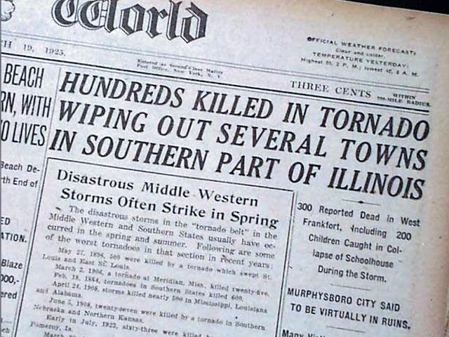 The worst weather events in history happened many years ago.