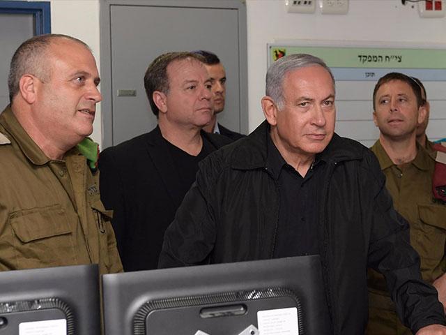 Prime Minister Netanyahu Holds Security Assessment at IDF Gaza Division HQ. Photo, GPO