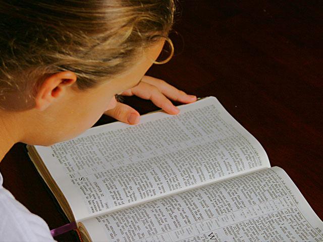 Girl Reading Bible AS