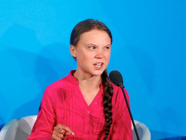 Environmental activist Greta Thunberg, of Sweden, addresses the Climate Action Summit in the United Nations General Assembly, at U.N. headquarters, Sept. 23, 2019. (AP Photo/Jason DeCrow)