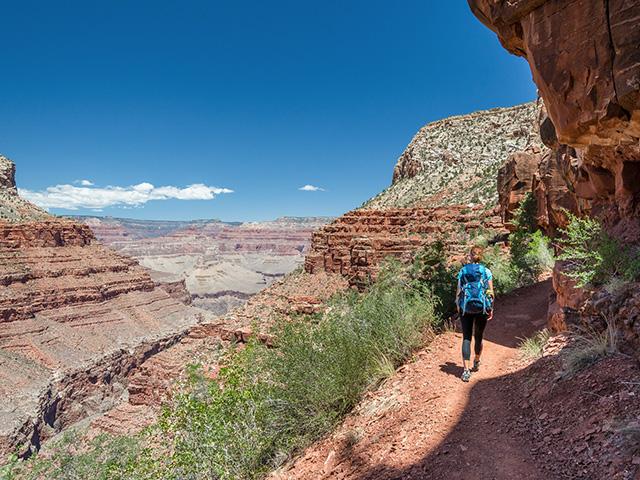 woman hiking in the grand canyon