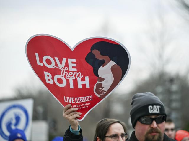 Demonstrators march at the the March for Life in Washington, DC on January 24, 2025. (Photo by Annabelle Gordon/Sipa USA)(Sipa via AP Images)