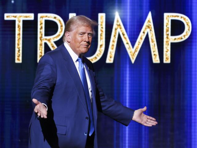 President-elect Donald Trump takes the stage before he speaks at the FOX Nation Patriot Awards, Thursday, Dec. 5, 2024, in Greenvale, N.Y. (AP Photo/Heather Khalifa)