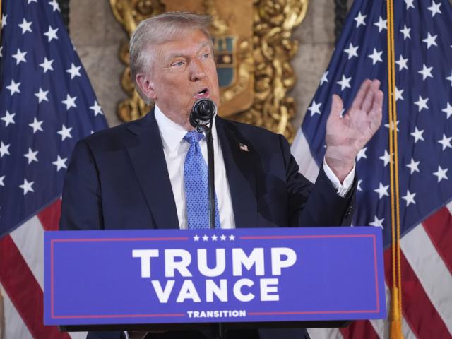 President-elect Donald Trump speaks during a news conference at Mar-a-Lago, Monday, Dec. 16, 2024, in Palm Beach, Fla. (AP Photo/Evan Vucci)