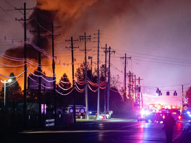 Plums of smoke rise from the area of a UPS cargo plane crash at Louisville Muhammad Ali International Airport, on Tuesday, Nov. 4, 2025, in Louisville, Ky. (AP Photo/Jon Cherry) Plums of smoke rise from the area of a UPS cargo plane crash at Louisville Muhammad Ali International Airport, on Tuesday, Nov. 4, 2025, in Louisville, Ky. (AP Photo/Jon Cherry)