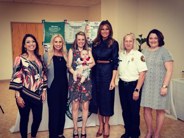 On Monday, First Lady Melania Trump met with a small group of women affected by the opioid crisis in Huntington, WV. (Image credit: FLOTUS/Twitter)