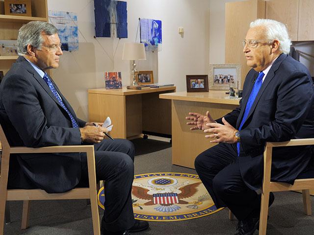 CBN News Middle East Bureau Chief Chris Mitchell Talks with US Ambassador to Israel David Friedman, Photo, CBN News, Jonathan Goff