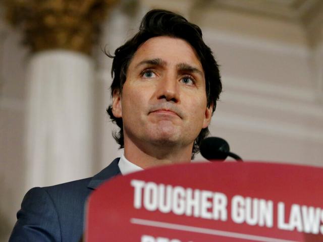 Canada&#039;s Prime Minister Justin Trudeau announces new gun control legislation in Ottawa, Ontario, on Monday, May 30, 2022. (Patrick Doyle/The Canadian Press via AP)