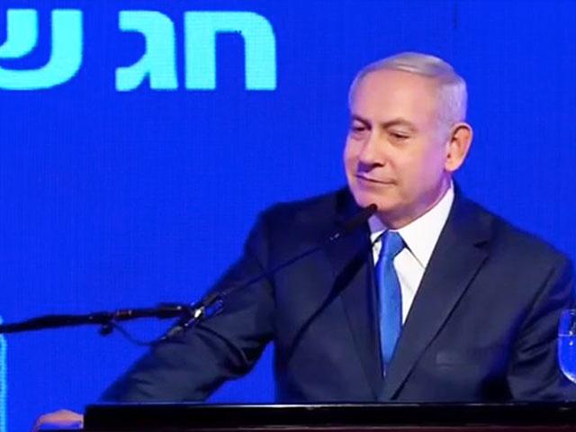Israeli Prime Minister Benjamin Netanyahu Speaks Out on Police Charges at Likud&#039;s Hanukkah Party, Screen Capture, AP