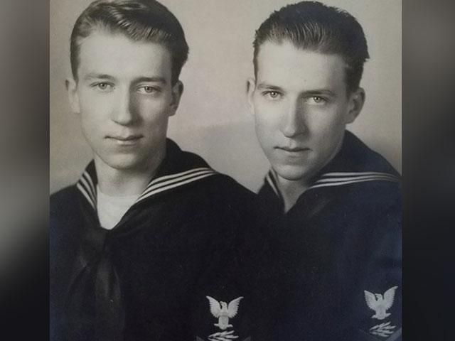 Twin brothers Julius Pieper, left, and Ludwig Pieper in their U.S. Navy uniforms. 
