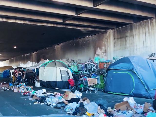 California&#039;s homeless crisis is on daily display (Photo: CBN News screen capture)