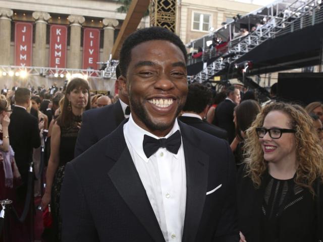 In this Feb. 28, 2016 file photo, Chadwick Boseman arrives at the Oscars in Los Angeles. (Photo by Matt Sayles/Invision/AP, File)