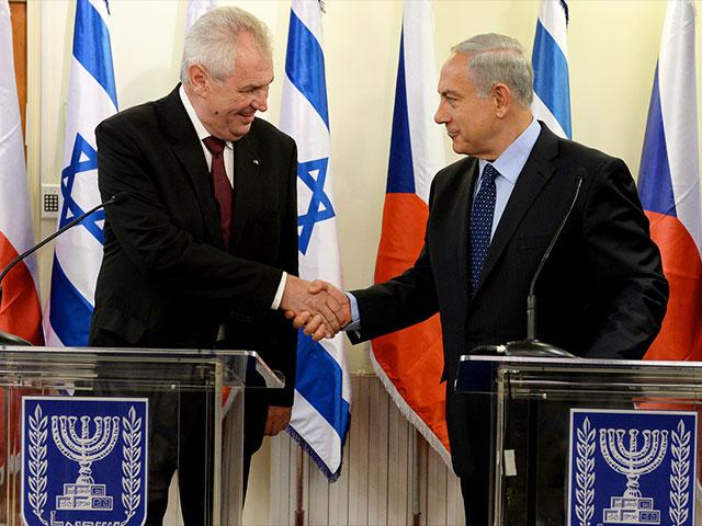Prime Minister Benjamin Netanyahu with Czech President Milos Zeman, Photo, GPO, Kobi Gideon