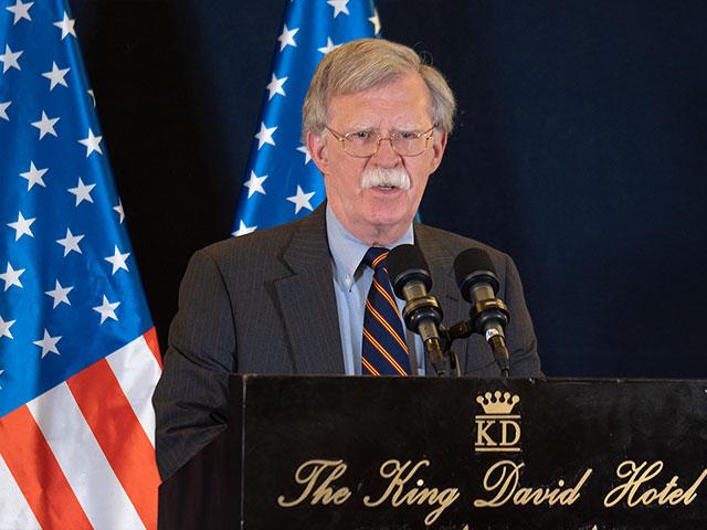 US National Security Advisor John Bolton Speaks with Reporters in Jerusalem, Photo, CBN News, Jonathan Goff