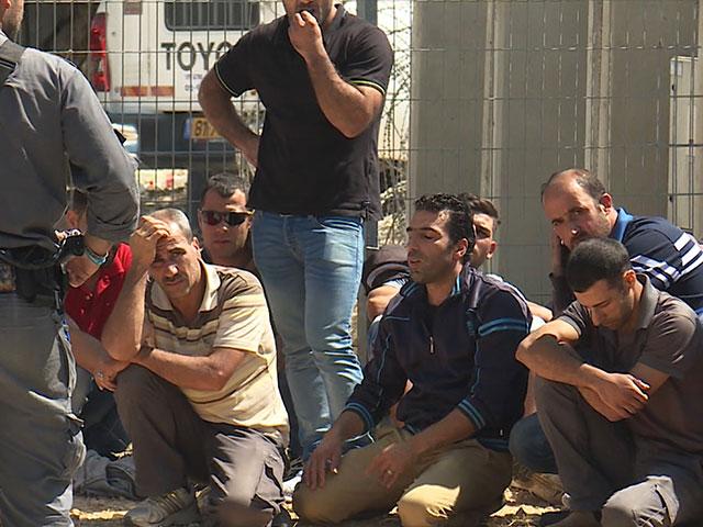 Palestinian Workers after Tuesday&#039;s Terror Attack in Har Adar, Photo, CBN News