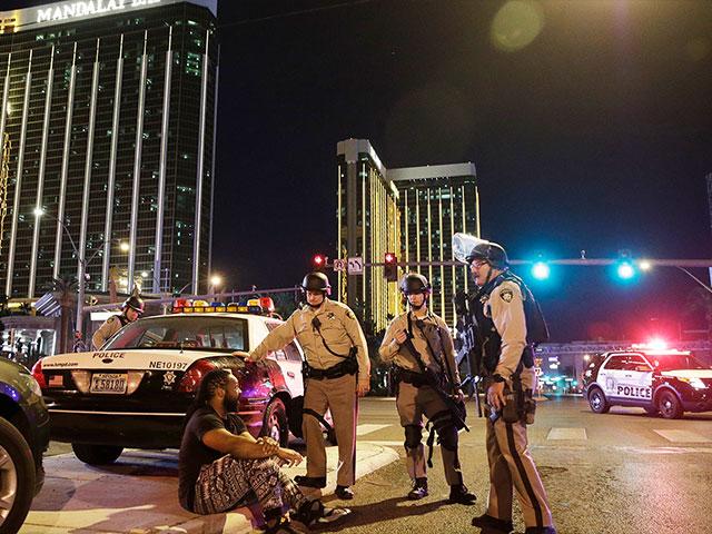 Police Officers at Scene of Shooting in Las Vegas, Photo, AP