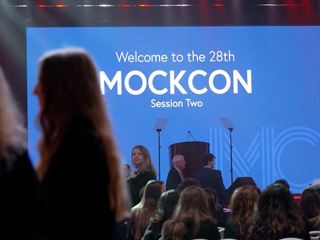 Students at Washington and Lee University in Virginia put on MockCon, a mock political convention.