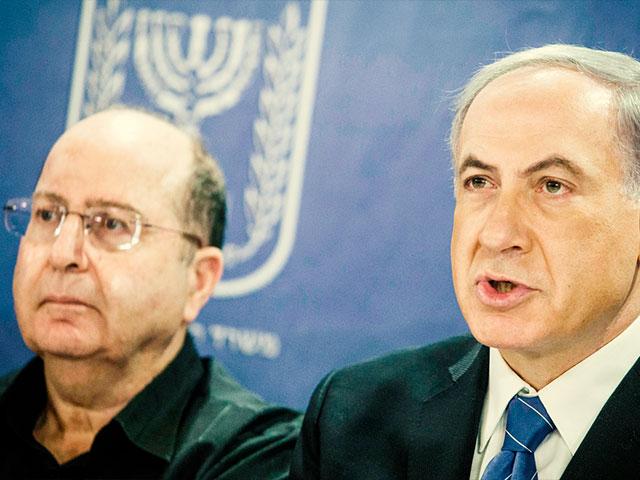 Former Israel DM Moshe Ya&#039;alon and PM Benjamin Netanyahu, Photo GPO archive, Haim Zach