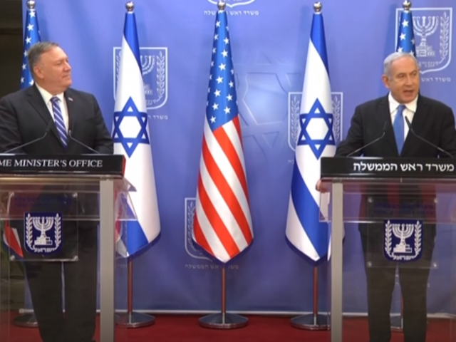 AP Video Screenshot: Israeli Prime Minister Benjamin Netanyahu, US Secretary of State Mike Pompeo talk UAE deal in joint press conference. August 24, 2020.