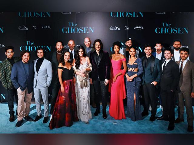 The cast of The Chosen attend the theatrical premiere of Season 3, Episodes One and Two during a charity fundraiser to benefit the Salvation Army on Nov. 15, 2022 in Atlanta. (John Amis/Invision or The Chosen/AP Images)