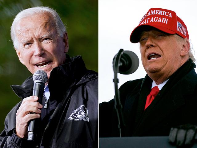 Joe Biden and President Donald Trump campaigning before the election (AP Photos)