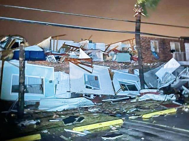 Storm damage around Panama City Beach, FL, in Bay County, early Tuesday, Jan. 9, 2024.  (Bay County Sheriff's Office via AP)