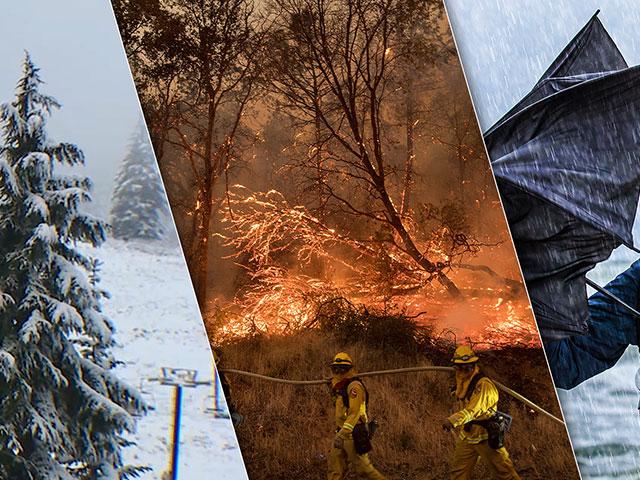 wildfires, blizzards, flooding