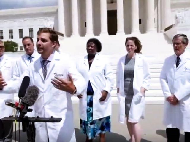 Physicians at the America&#039;s Frontline Doctors Summit challenged the media&#039;s blockade against medical opinions and studies on the effectiveness of hydroxychloroquine. (Photo: Screen capture via Breitbart video)