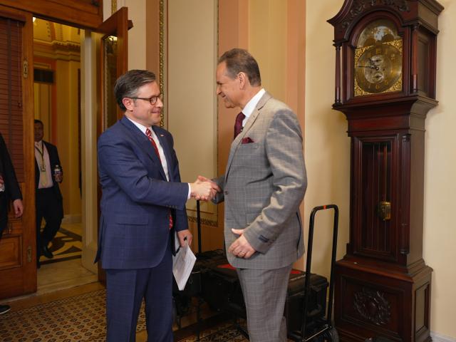 CBN's David Brody interviews House Speaker Mike Johnson on Capitol Hill (Photo: Mario Gonzalez/CBN News)