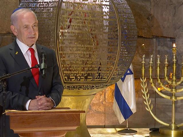 Prime Minister Benjamin Netanyahu speaks during the lighting of the third Hanukkah candle at the Western Wall in Jerusalem, Dec. 16, 2025. Photo Credit: GPO. Prime Minister Benjamin Netanyahu speaks during the lighting of the third Hanukkah candle at the Western Wall in Jerusalem, Dec. 16, 2025. Photo Credit: GPO.