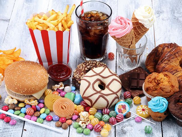 sugary junk food