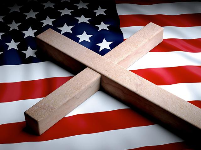 US Flag and Cross