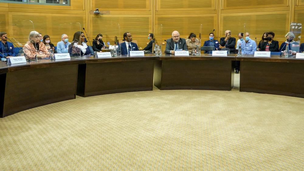Leaders gather for the Knesset Christian Allies Caucus at Israel’s parliament in Jerusalem. Feb. 28. (CBN News Photo).