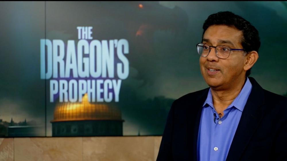 Filmmaker Dinesh D&#039;Souza spoke with CBN News about his new film, &quot;The Dragon&#039;s Prophecy.&quot; Photo Credit: CBN News.