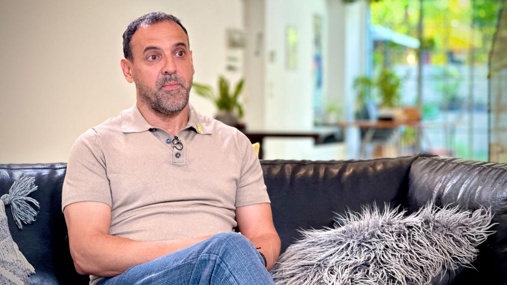 Hostage survivor Eli Sharabi spoke with CBN News about his time in Hamas captivity and his new book, &quot;Hostage.&quot; Photo Credit: CBN News.