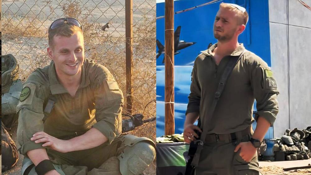 Two Israeli soldiers fell during the ceasefire in Gaza after Hamas terrorists, hiding underground, launched a surprise attack. Captain Yaniv Kola (26), left, and Corporal Itai Yavetz (21), right. Photo Credit: IDF Spokesperson