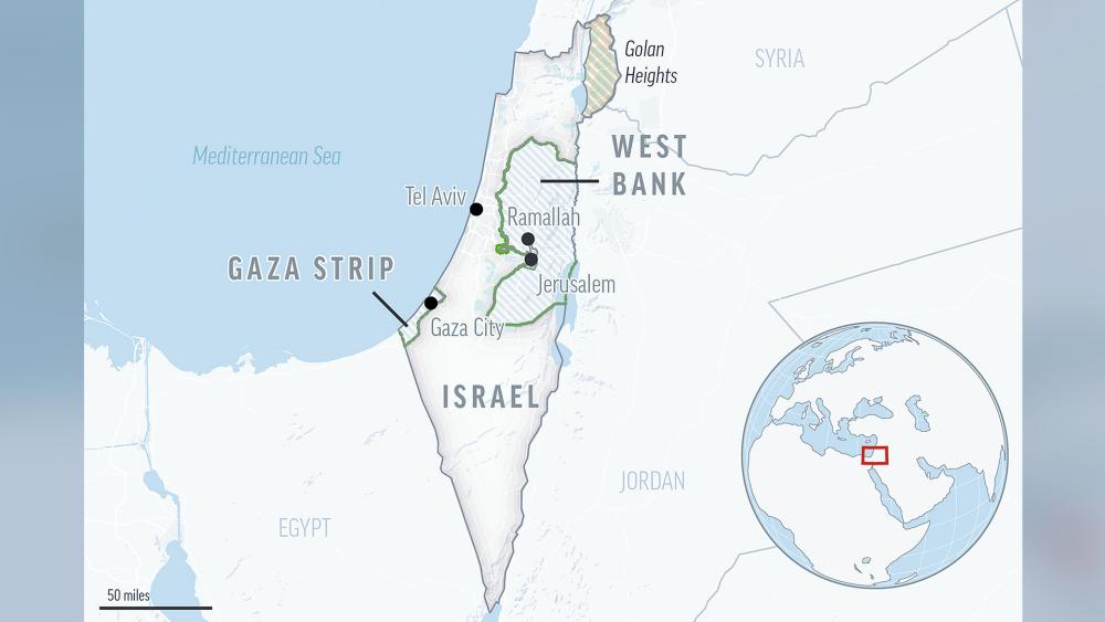map of israel and gaza