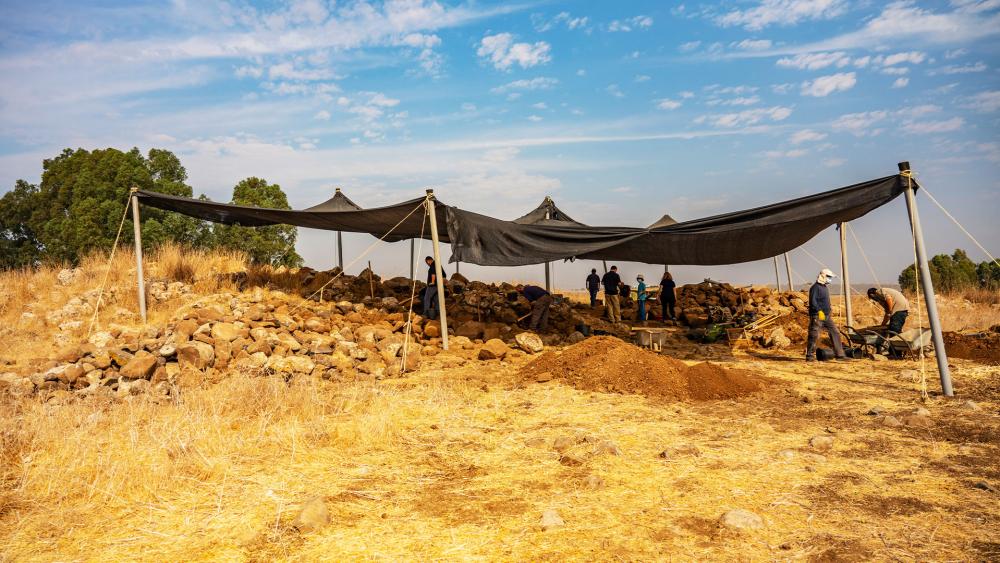 The Israel Antiquities Authority excavation at Hispin. Photograph:Yaniv Berman, Israel Antiquities Authority.