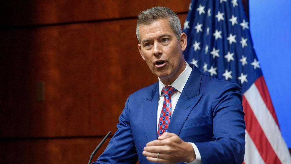 Secretary of Transportation Sean Duffy speaks in Washington, May 28, 2025. (AP Photo/Rod Lamkey, Jr.)