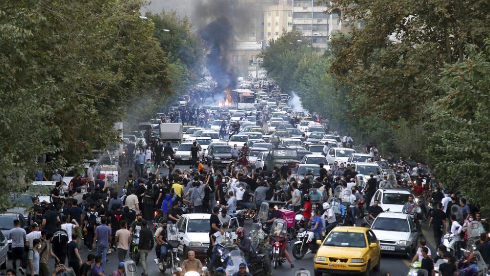 Street protests in Iran, Sept. 21, 2022, (AP Photo)