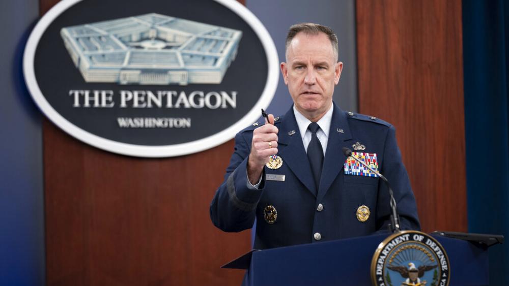 Pentagon spokesman Air Force Brig. Gen. Patrick Ryder speaks during a briefing at the Pentagon in Washington, Tuesday, Jan. 17, 2023. (AP Photo/Andrew Harnik)