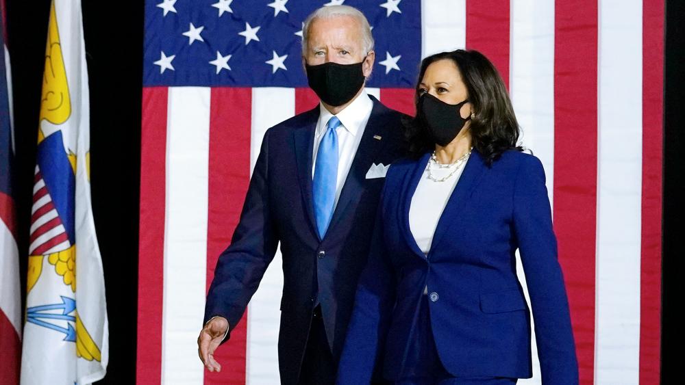 Democratic presidential candidate former Vice President Joe Biden and his running mate Sen. Kamala Harris, D-CA (AP Photo/Carolyn Kaster)